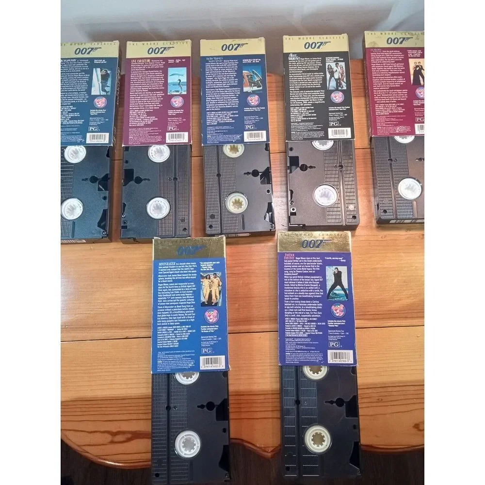 James Bond 007 Roger Moore (VHS) 1988 Lot Of 7 Live And Let Die Octopussy & More